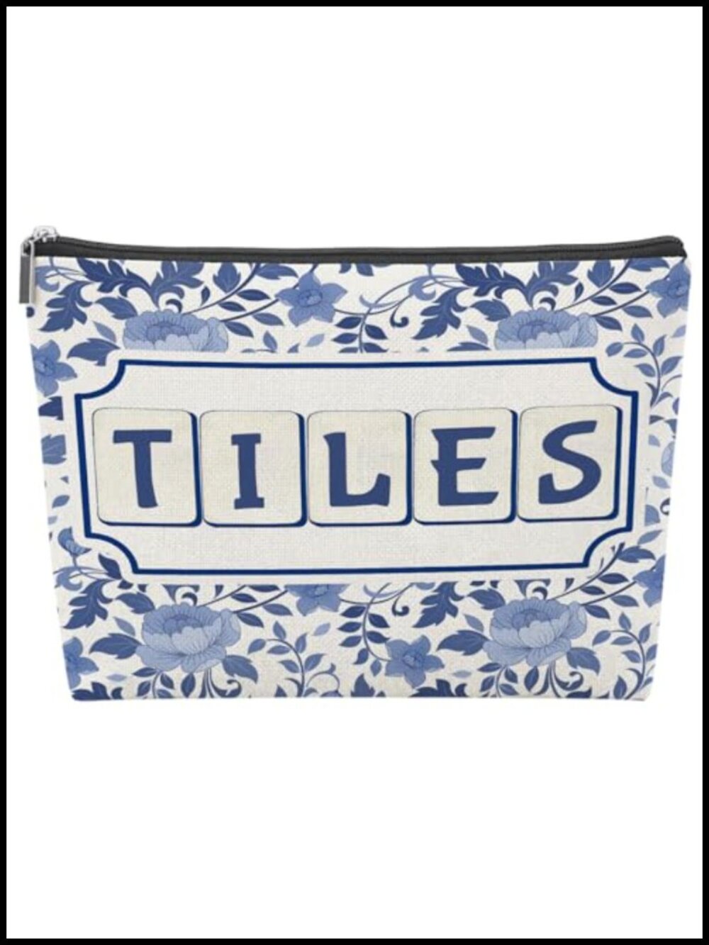 Mahjong Tile Storage Pouch with Zipper, Portable Travel Organizer, Linen
